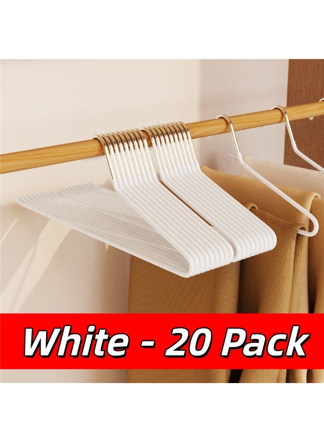 Open Hangers 20 Pack, Z-Type Pants Hangers Non Slip with Rubber Coating,  Multifunctional Strong Durable Metal Hangers for Pants Jeans Trousers Slacks Skirts, Space Saving, 35*14cm (White 20Pack) - Image 1