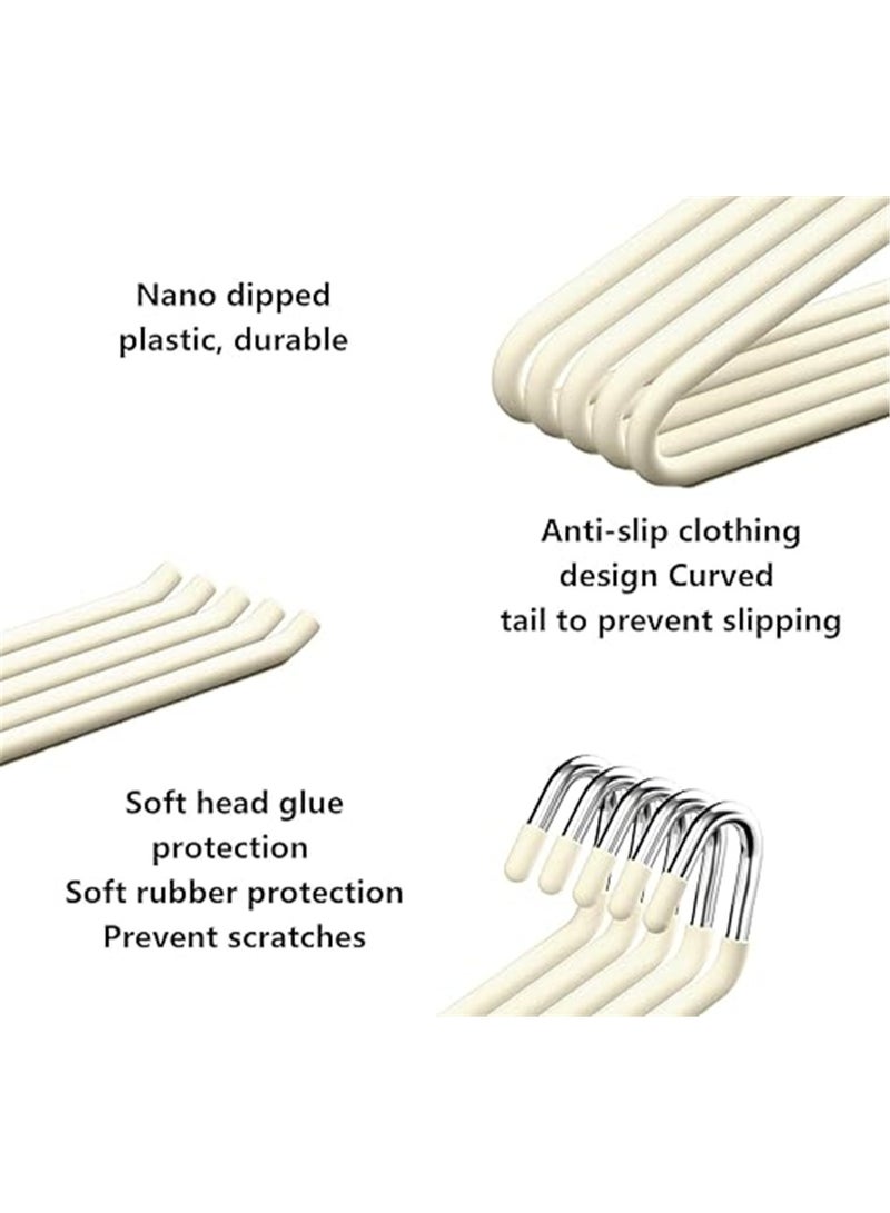 Open Hangers 20 Pack, Z-Type Pants Hangers Non Slip with Rubber Coating,  Multifunctional Strong Durable Metal Hangers for Pants Jeans Trousers Slacks Skirts, Space Saving, 35*14cm (White 20Pack) - Image 2