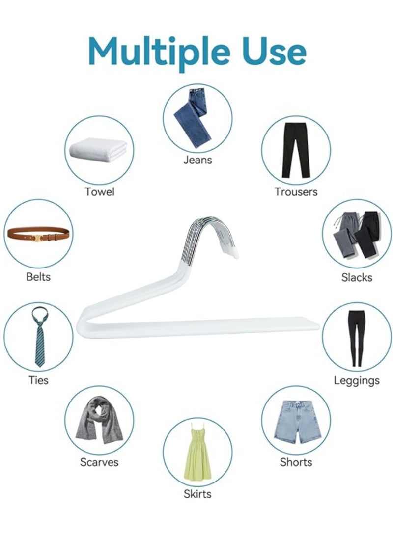 Open Hangers 20 Pack, Z-Type Pants Hangers Non Slip with Rubber Coating,  Multifunctional Strong Durable Metal Hangers for Pants Jeans Trousers Slacks Skirts, Space Saving, 35*14cm (White 20Pack) - Image 5