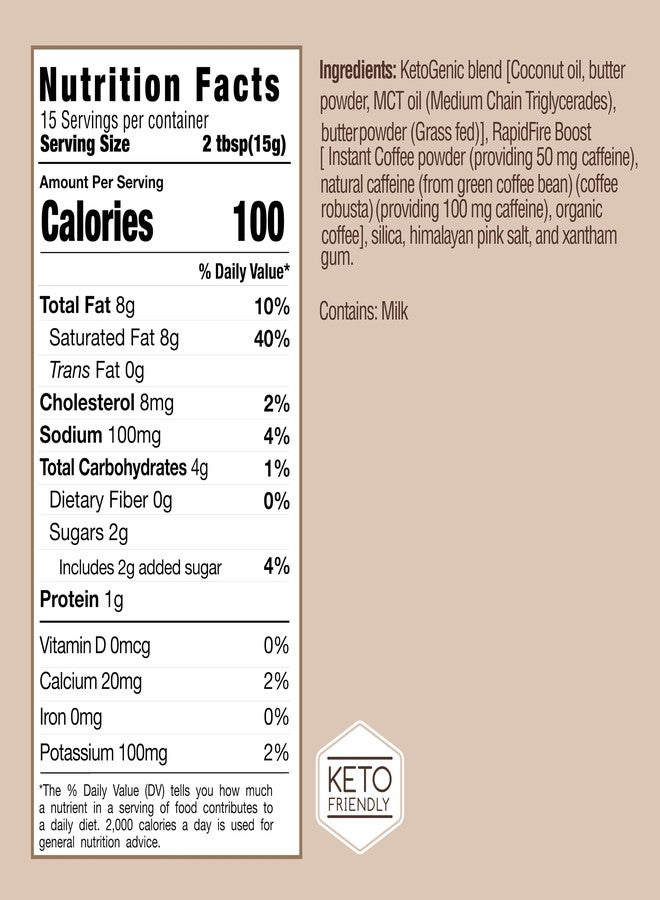 Rapid Fire Keto Coffee 2 Pack, Instant Keto with MCT Oil, Grass Fed Butter & Himalayan Salt - Low Carb Butter Coffee for Energy, Focus, Metabolism Support, Ketosis Lifestyle, 30 Servings, 2 Pack - Image 2