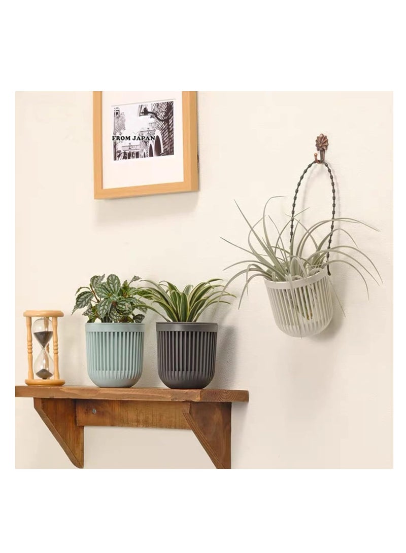 Barakah أواني نباتات العصارة مع تصريف 6 عبوات 3.5 بوصة أواني نباتات العصارة المكونة من قطعتين مع تصريف، مقبض مرن قابل للإزالة لأواني الزراعة، أواني زهور، أواني زراعة صغيرة للنباتات الصغيرة - Image 4