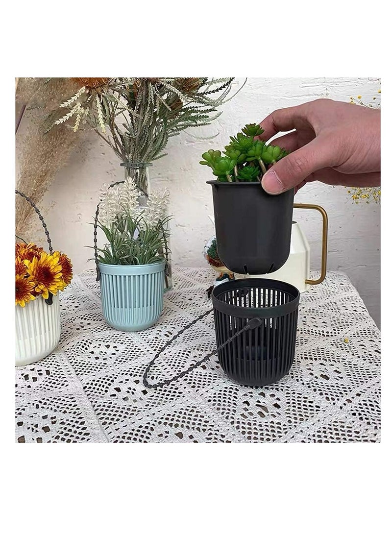 Barakah أواني نباتات العصارة مع تصريف 6 عبوات 3.5 بوصة أواني نباتات العصارة المكونة من قطعتين مع تصريف، مقبض مرن قابل للإزالة لأواني الزراعة، أواني زهور، أواني زراعة صغيرة للنباتات الصغيرة - Image 3