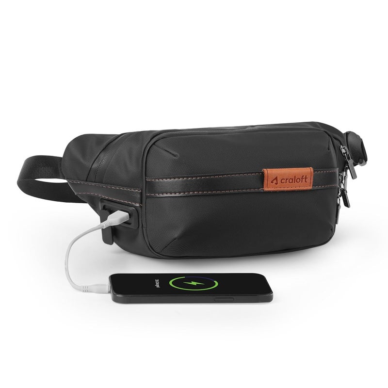 CRALOFT Store Polyester Waist Bag Fanny Pack for Men & Women, Chest Crossbody Sling Bag for Money, Passport & Travel (Black, FP2) - Image 1
