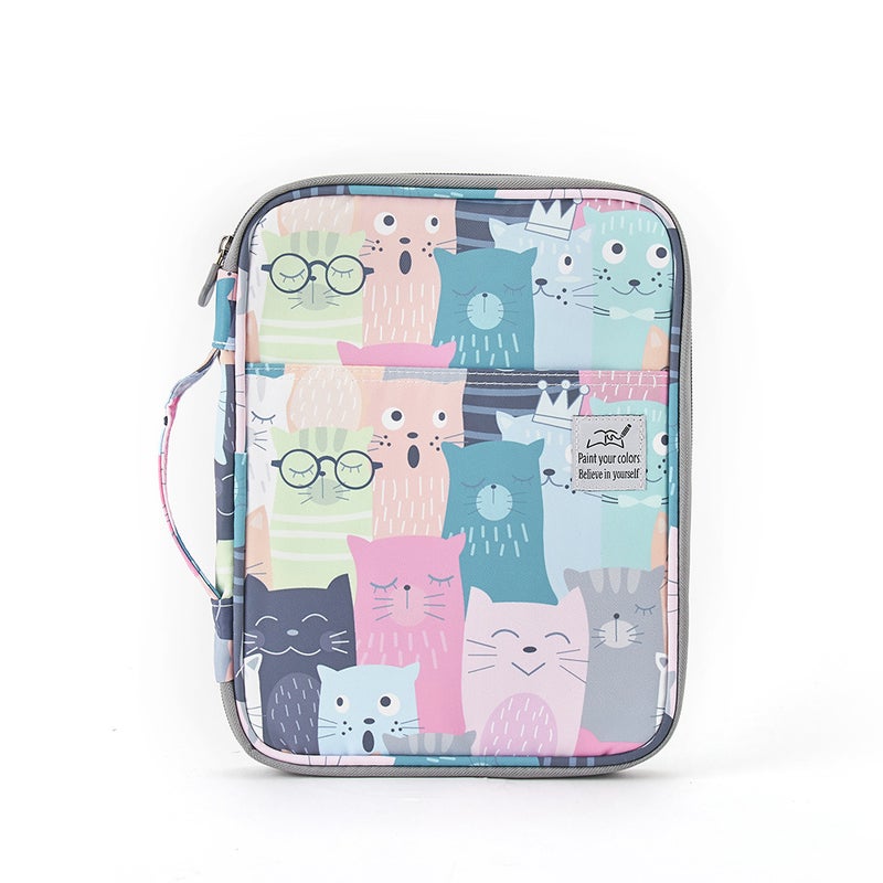 New 192/96 color pencil curtain sketch painting special Pencil Case art student storage bag stationery bag in stock Learning cat 