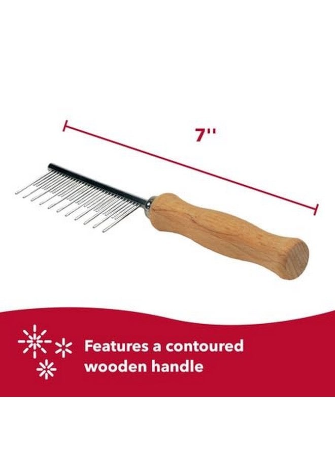 كوستال أمشاط إزالة الشعر من الكلاب من Coastal Pet Safari - فرشاة إزالة الشعر من الكلاب ذات الشعر القصير والطويل - أسنان مختلفة الحجم لتنظيف الطبقة السفلية - 7 × 1.5 بوصة - Image 3