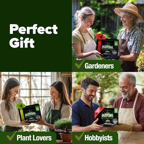 HOME GROWN Bonsai Tree Kit 𝗨𝗦𝗔 Gifts for Men & Women - Grow 4 Bonsai Trees - Unique Gardening Crafts for Adults, DIY Hobbies for Plant Lovers & Gardeners - Unusual Christmas Gift Ideas for Mom & Dad - Image 4