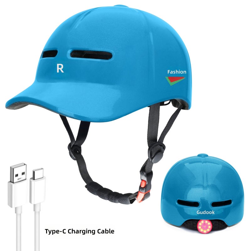 In-Mold Urban Bike Helmet – One-Piece Molded Lightweight Casual Cycling Helmet with Baseball Brim, Ventilated EPS Foam for E-Bike, Scooter, Skateboarding & Roller  Skating