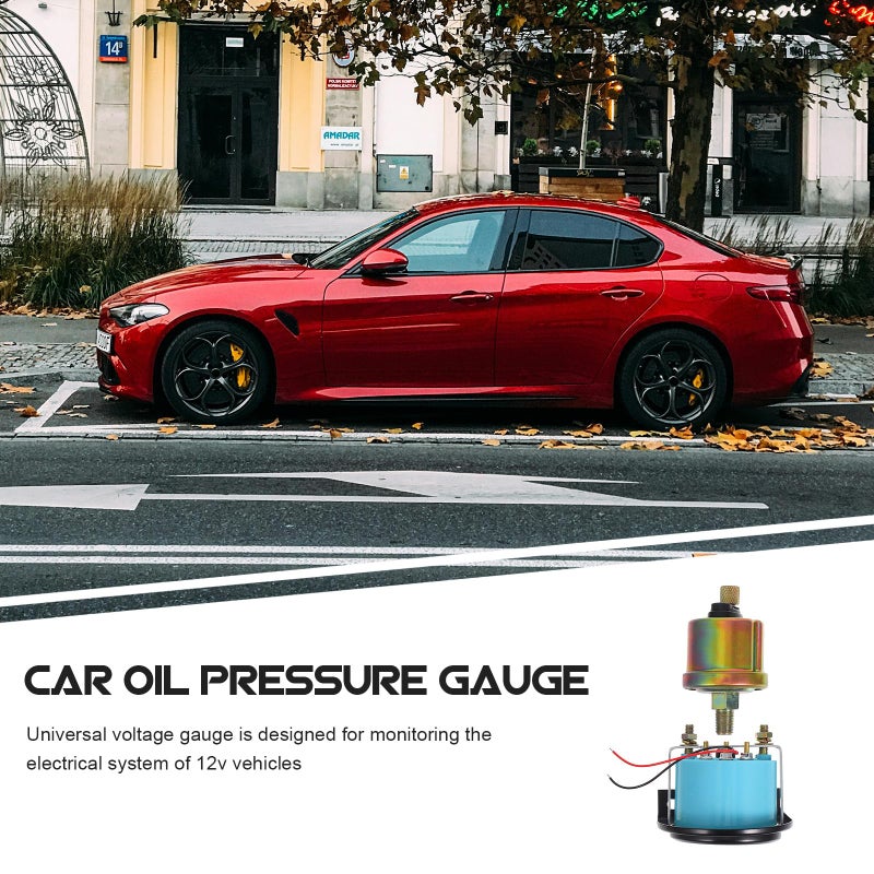 Universal 52mm 12V Oil Pressure Gauge Kit For Car Truck Vehicle PSI Measurement - Image 4