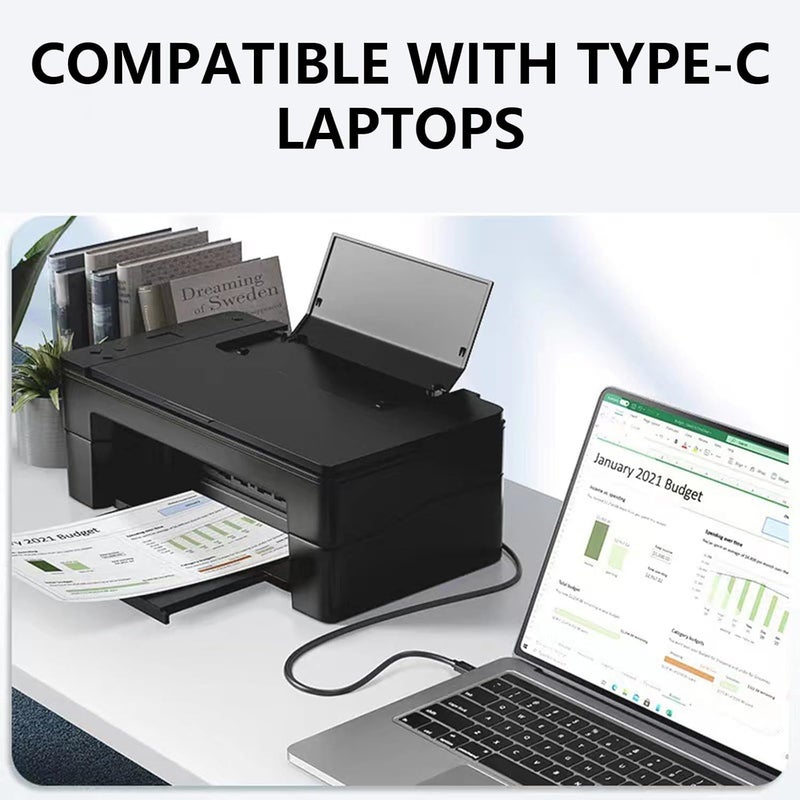 Type C to USB2.0 Square Port Printing Cord 0.5mm Wire Diameter Quick File Printing Line Easy Connection for Fax Machine Consumer Electronics Accessories - Image 5