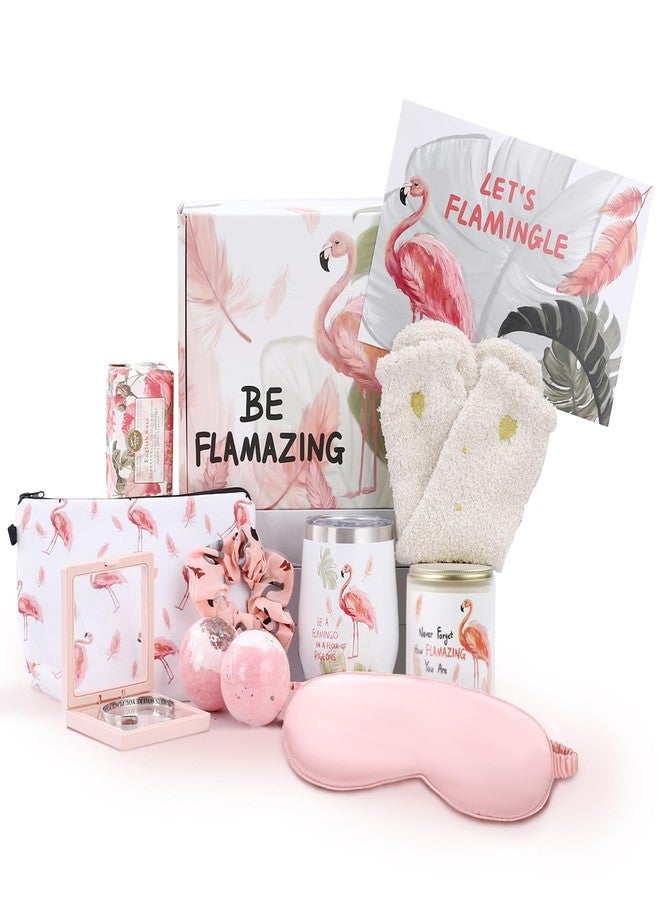 ELSEULAR Flamingo Gifts for Women Pink Gift for Flamingo Lovers, Spa Self Care Gift Box Women's Birthday Basket, Inspirational for Birthday Christmas Mothers Day for Mom Sister Wife - Image 1