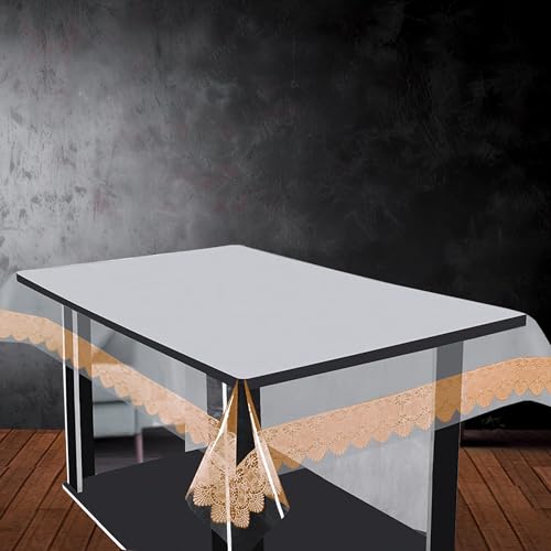 Homerz Premium 6-8 Seater Transparent Table Cover, Thick Cover, Designer Border (Evergreen Rust, 60x90 inch- 6 to 8 Seater) - Image 4