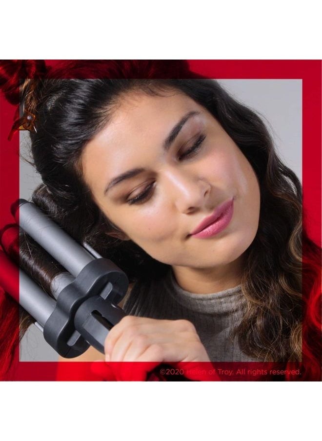 Revlon - مكواة تمويج الشعر 3 أسطوانات | تموجات طويلة الأمد، ذات مظهر طبيعي، (رمادي) - Image 1