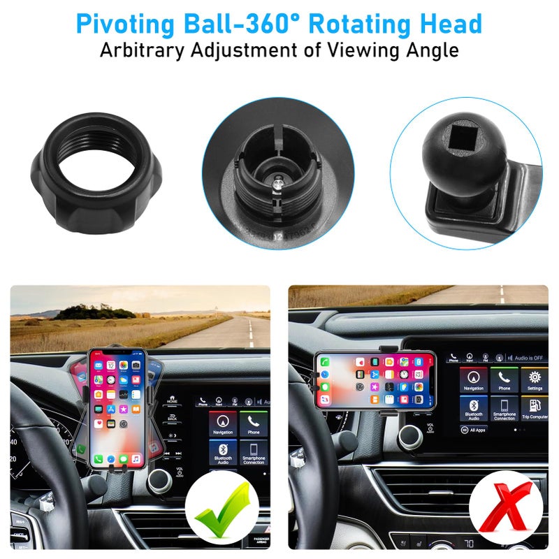 APESER Compatible with Honda Accord Phone Mount 2018 2019 2020 2021 2022,10th Gen Accord Phone Holder for 8 inch Navigation Screen,Accord Cell Phone Holder 360 Degree Rotation Mounted Anti-Shake,black - Image 4