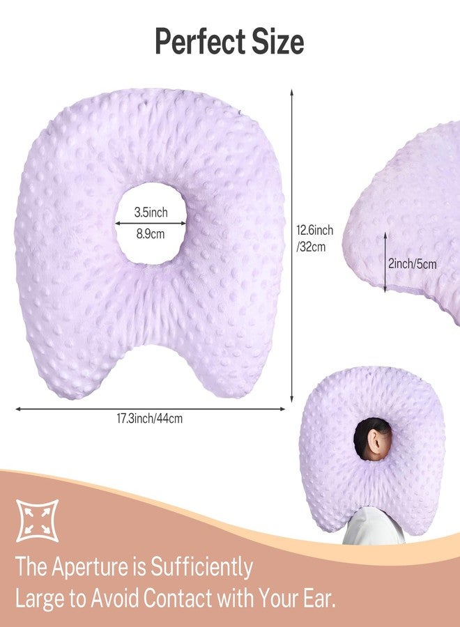 KUAZIDAR Ear Piercing Pillow for Side Sleepers with an Ear Hole - CNH and Ear Pain Ear Inflammation Pressure Sores, Washable and Adjustable Ear Guard Pillow with Cotton Polyester (Purple) - Image 4