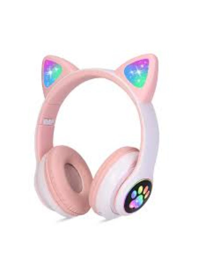 Cat Ear RGB Wireless Headphones STN-28 – Stylish Bluetooth Headphones with LED Light-Up Cat Ears, Premium Sound, Comfortable Over-Ear Design, and Long Battery Life for Gaming, - Image 1