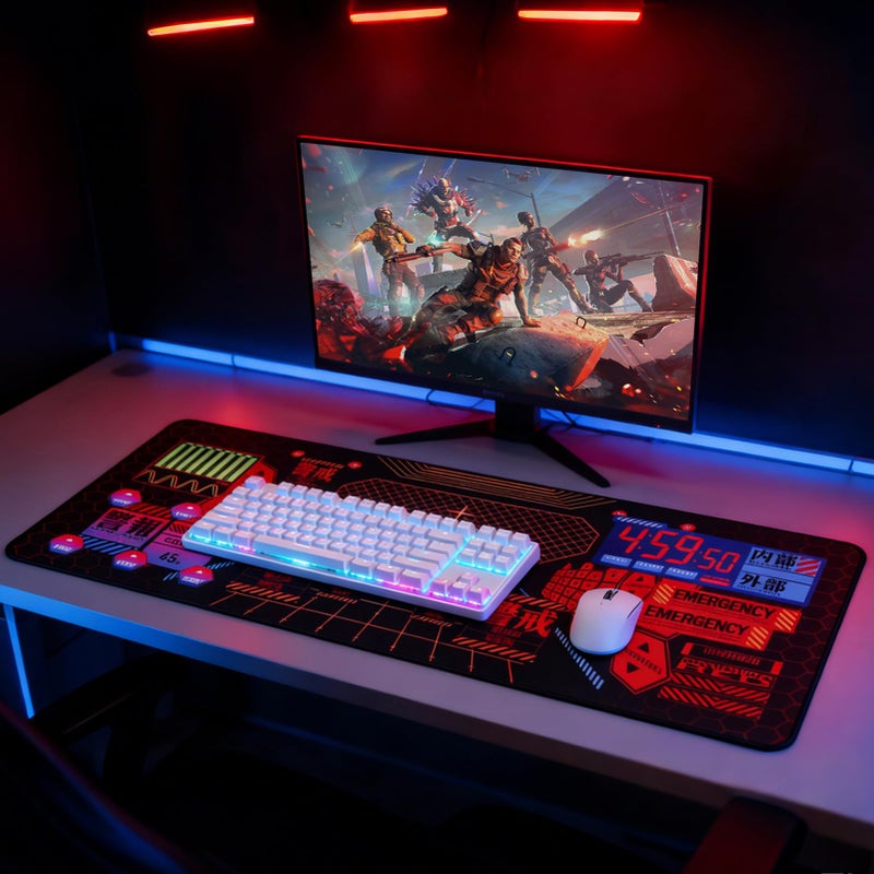 TREASURE CASE Mouse Pad EVA Unit - 01 Themed Gaming Mouse Pad 35.4"x15.7", Cyber Alert Emergency Interface Design - Image 5