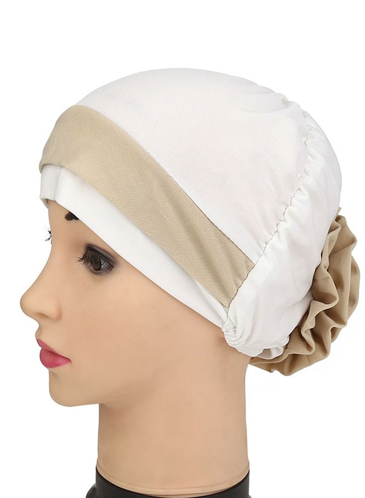 Loquat Double-Color Floral Headband Cap White  - Image 1