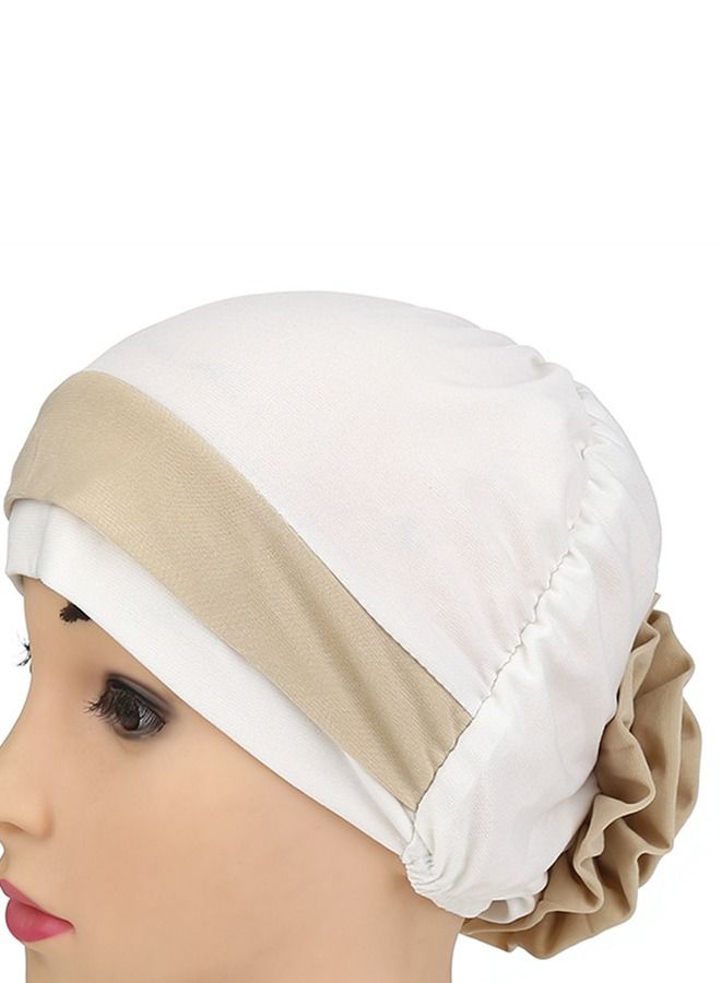 Loquat Double-Color Floral Headband Cap White  - Image 3