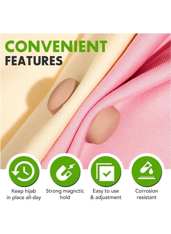 Strong Magnetic Hijab Pins, 4 Pack Powerful Hijab Magnets Multi-Use Pinless Hijab Magnetic Pins, Colorful Magnet Pins Scarf Magnetic Pin No-Snag Brooch Clasp for Clothes Dress Scarves (Matte) - Image 3