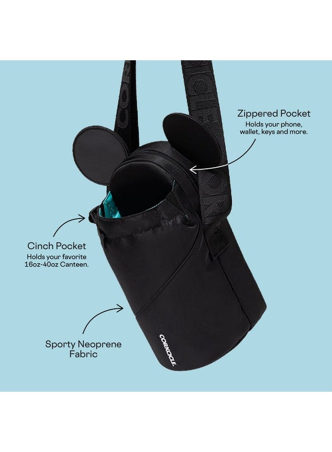 CORKCICLE X Disney Minnie Mickey Mouse Ears Crossbody Water Bottle Sling Bag, Black, Fits 16-40 Oz Tumbler - Secure Items In Water Bottle Holder With Strap - Image 4