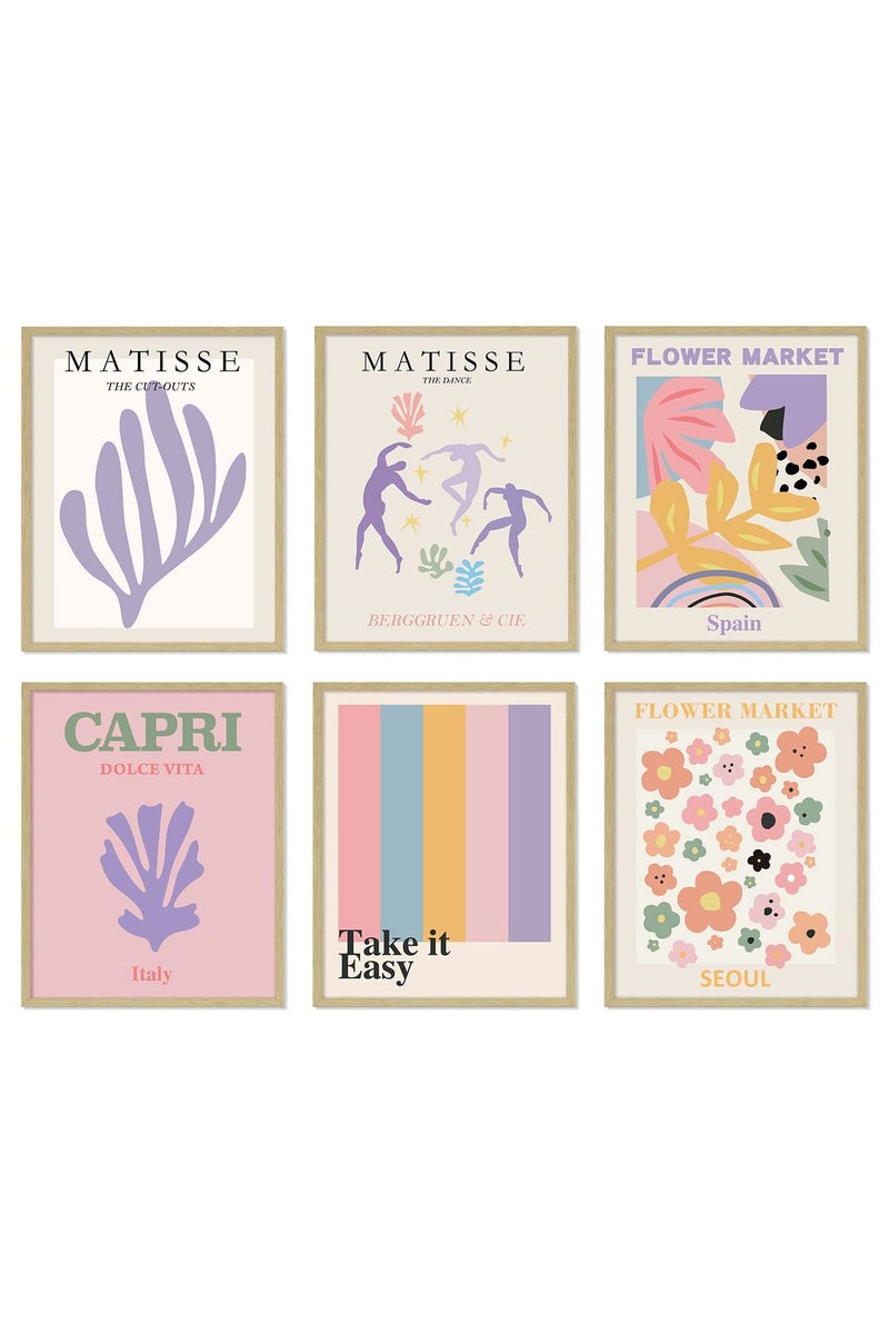 LIYAOLI Matisse Wall Art Prints Flower Market Posters for Room Aesthetic 90S, 8 X 10 Inch Set of 6 Art Prints Unframed Preppy Wall Collage for Bedroom Danish Pastel Y2K Room Colorful Decor - Image 1