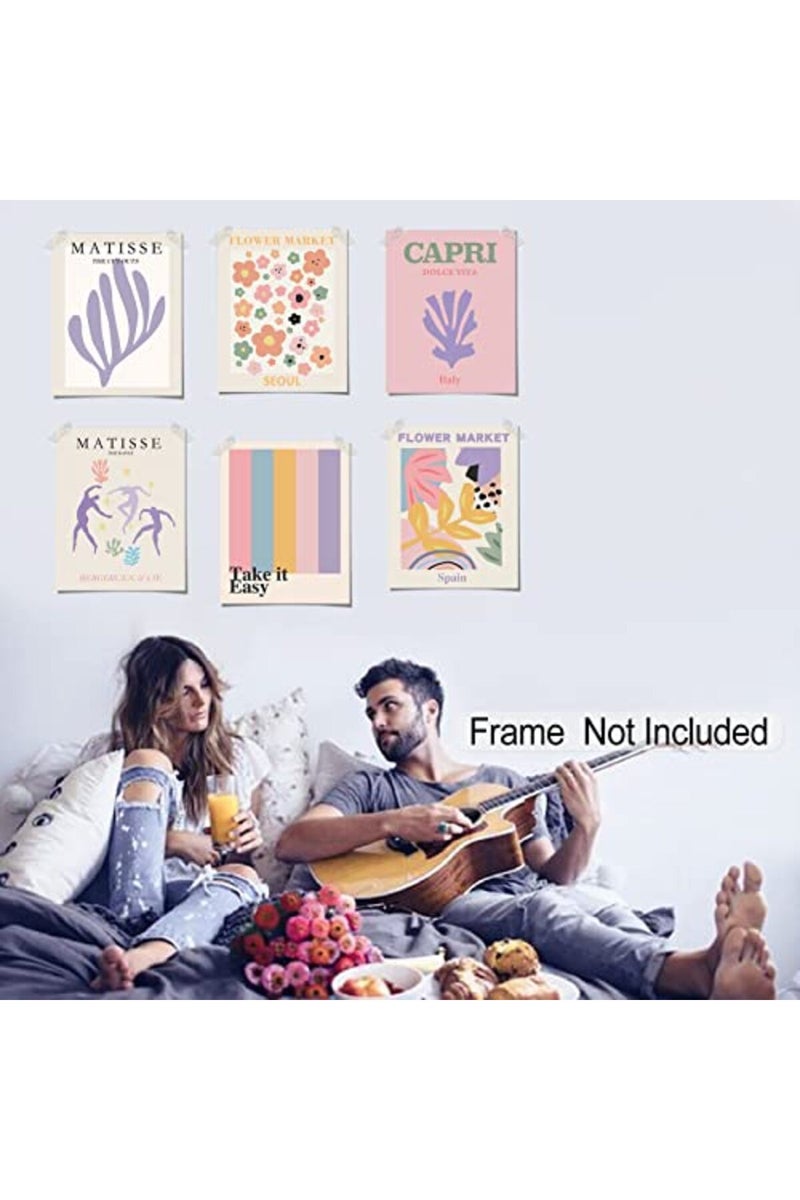 LIYAOLI Matisse Wall Art Prints Flower Market Posters for Room Aesthetic 90S, 8 X 10 Inch Set of 6 Art Prints Unframed Preppy Wall Collage for Bedroom Danish Pastel Y2K Room Colorful Decor - Image 2
