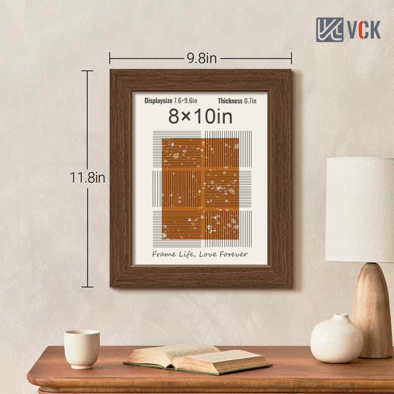 في سي كيه مجموعة إطار VCK 8x10 من 3 - إطار صورة خشب بني مع إطار معرض جدار الحبوب الخشبية الحصرية - Image 2