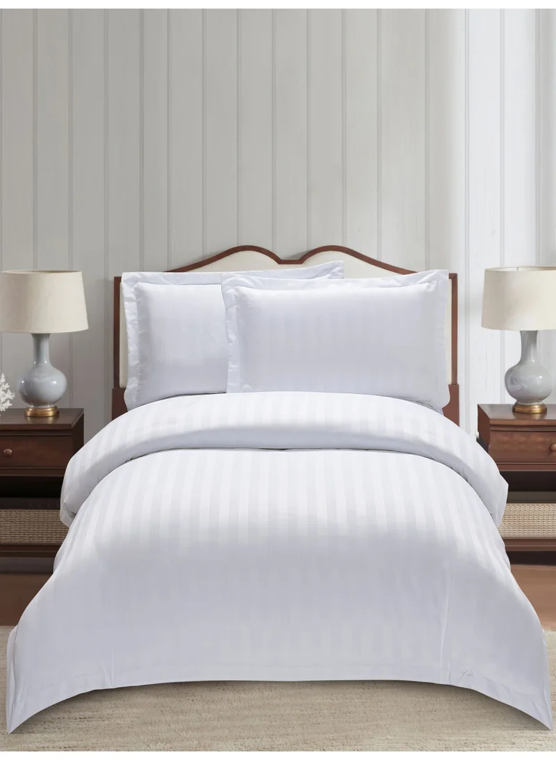 دوناتيلا Striped Comforter Set, Single Size (170x230 cm), 5-Piece Hotel Bedding with 350 GSM Filling – Comforter, Comforter Cover, Fitted Sheet, Pillowshams.