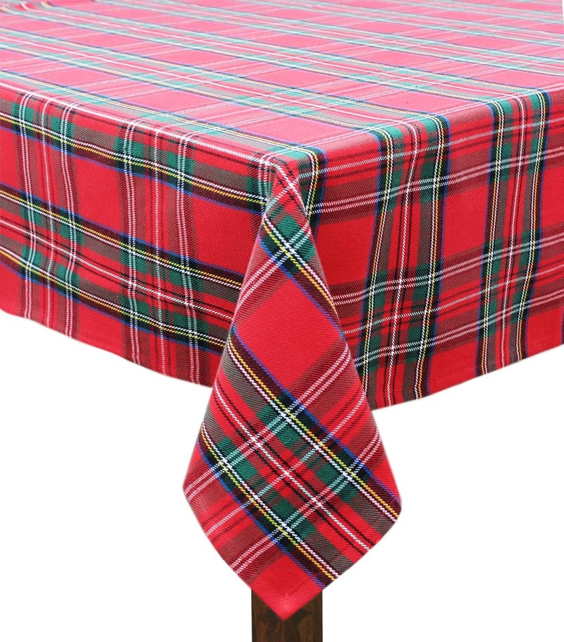 COTTON CRAFT Christmas Tablecloth  Xmas Tartan Plaid Tablecover  100 Cotton Reusable Washable Holiday Party Gingham Buffalo Check  Christmas Table Cloth Rectangle Table  60x102 Red Green Multi - Image 1