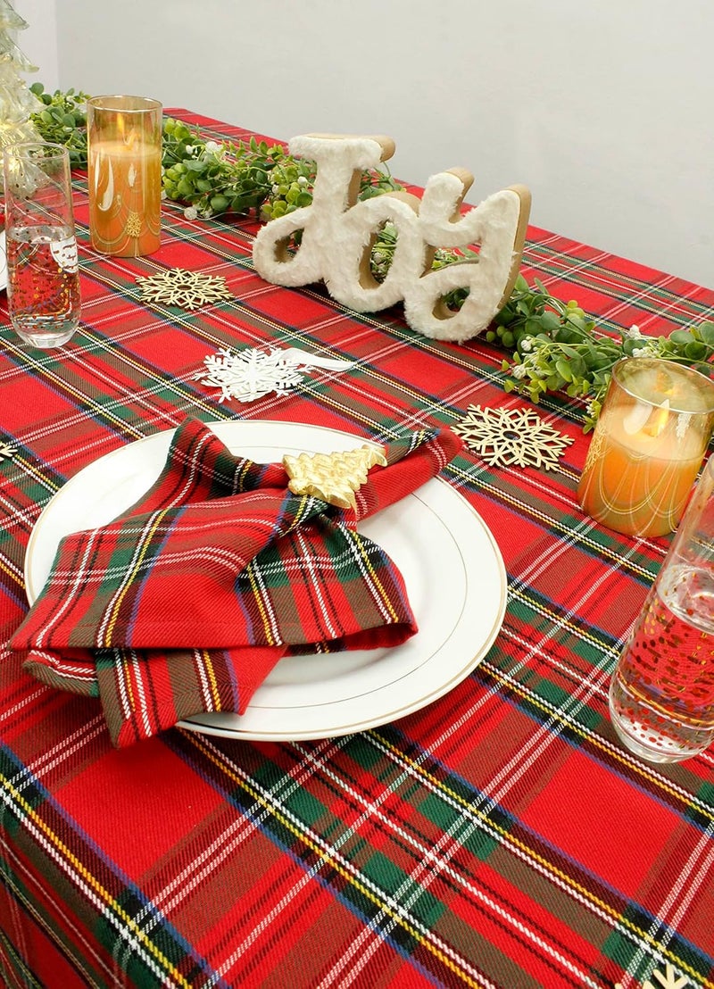 COTTON CRAFT Christmas Tablecloth  Xmas Tartan Plaid Tablecover  100 Cotton Reusable Washable Holiday Party Gingham Buffalo Check  Christmas Table Cloth Rectangle Table  60x102 Red Green Multi - Image 3