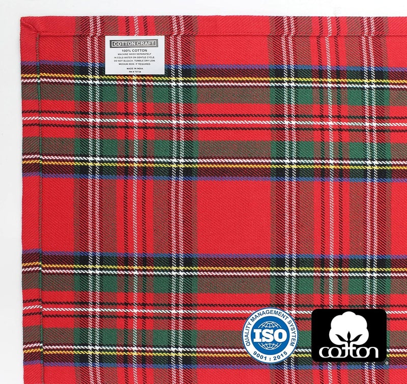 COTTON CRAFT Christmas Tablecloth  Xmas Tartan Plaid Tablecover  100 Cotton Reusable Washable Holiday Party Gingham Buffalo Check  Christmas Table Cloth Rectangle Table  60x102 Red Green Multi - Image 4