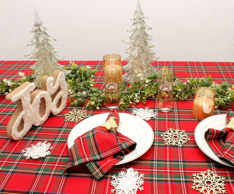 COTTON CRAFT Christmas Tablecloth  Xmas Tartan Plaid Tablecover  100 Cotton Reusable Washable Holiday Party Gingham Buffalo Check  Christmas Table Cloth Rectangle Table  60x102 Red Green Multi - Image 5