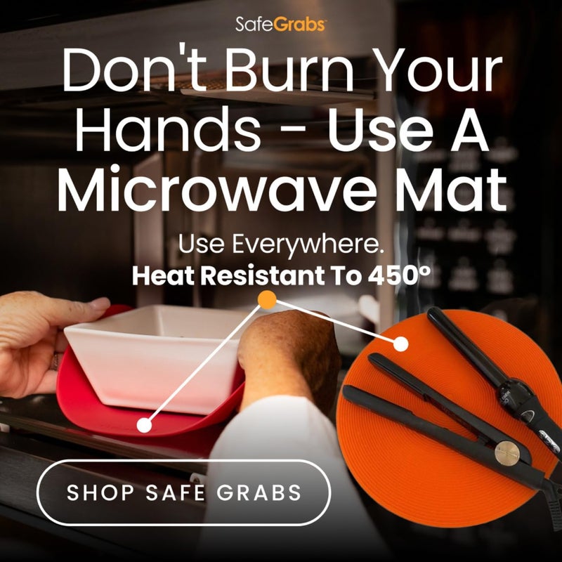 Safe Grabs : Original Microwave Mat as Seen on Shark Tank | Splatter Guard, Trivet, Hot Pad, Pot Holder, Minimize Mess (BPA Free, Heat Resistant, Dishwasher Safe), Football - Image 3