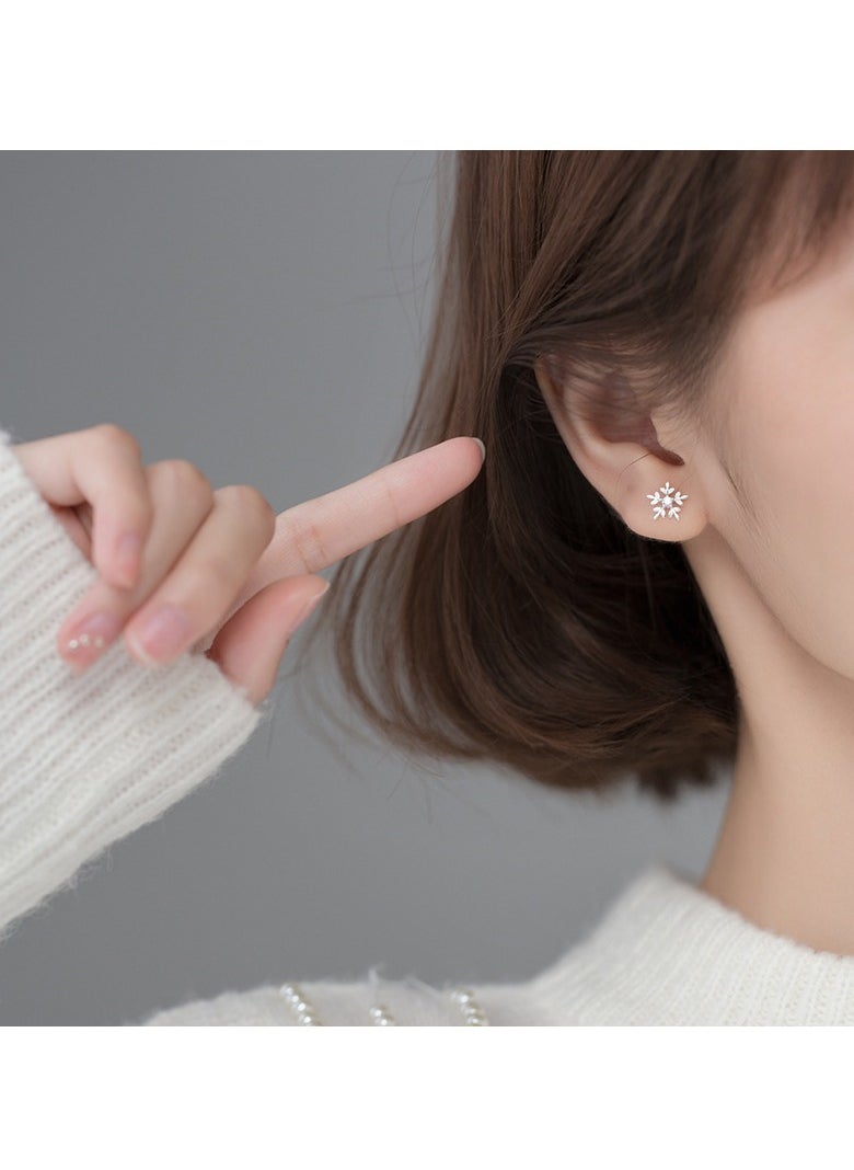 xozgdovg Flake flake ice four-leaf clover earrings femininity earrings  - Image 3