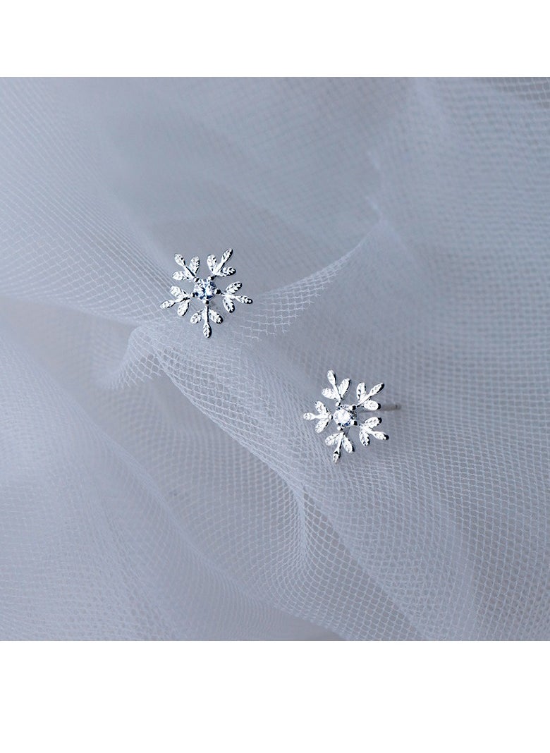 xozgdovg Flake flake ice four-leaf clover earrings femininity earrings  - Image 2