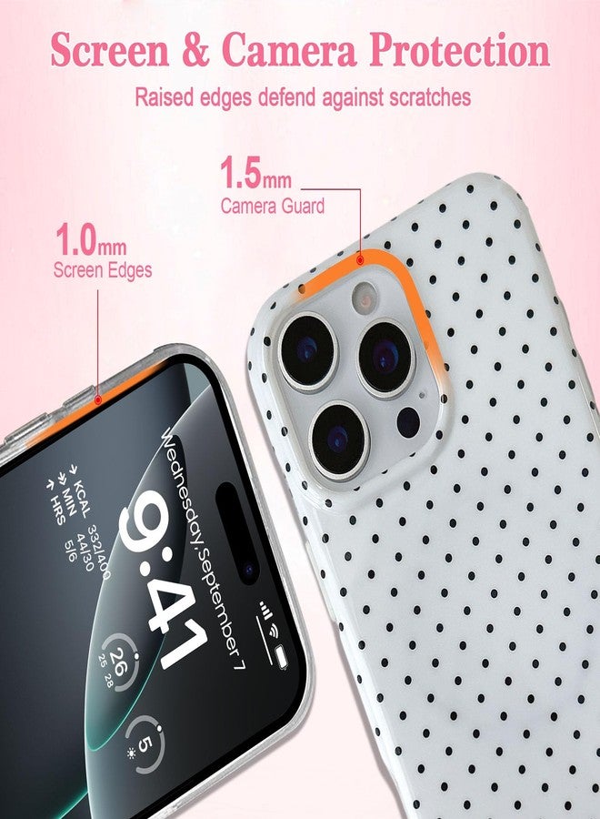 EYZUTAK Magnetic for iPhone 15 Pro Max Case Compatible with MagSafe, Fashion Cute Polka Dot Phone Case Simple Chic Aesthetic Polka Dot Pattern Slim TPU Protective Cover for Women Girls - White - Image 5