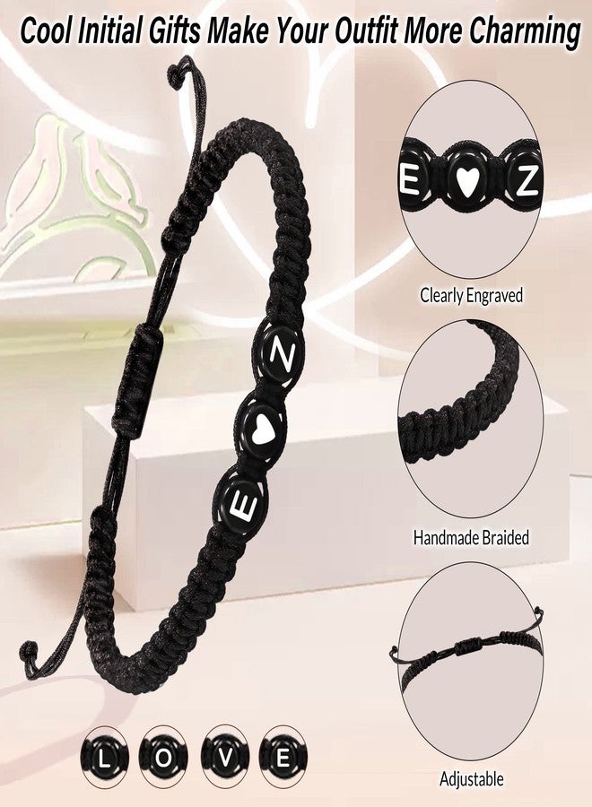 Btysun Best Friend Bracelets Initial Gifts for Her Letter Bracelets for Teen Charm D&M Braided Bracelets for Couple Boyfriend Girlfriend Birthday Gift Christmas Jewelry - Image 3