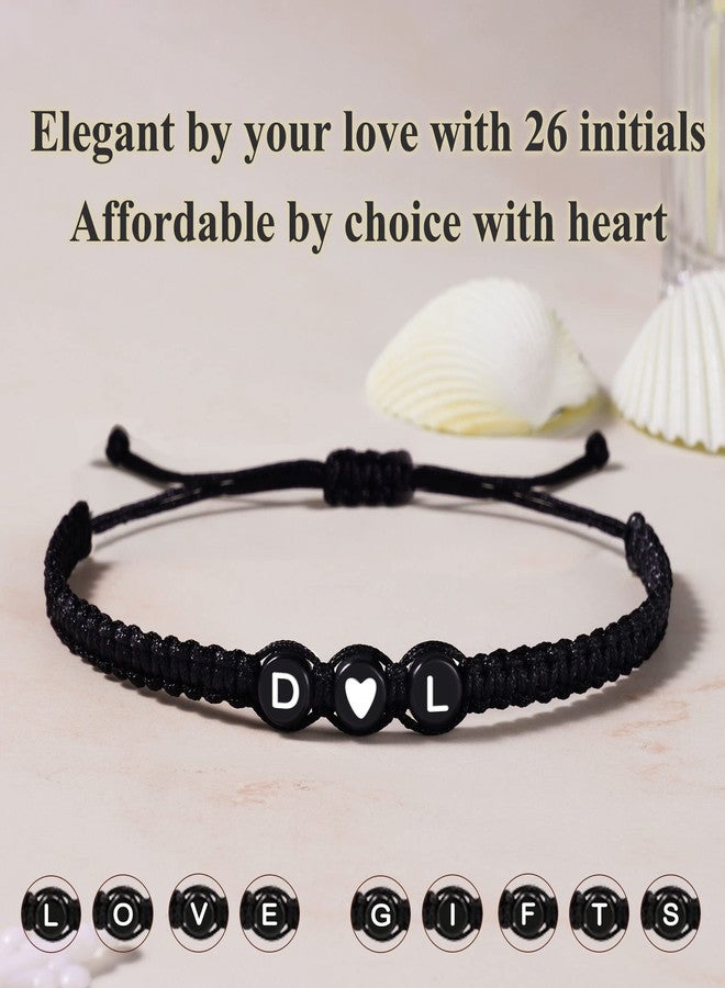 Btysun Best Friend Bracelets Initial Gifts for Her Letter Bracelets for Teen Charm D&M Braided Bracelets for Couple Boyfriend Girlfriend Birthday Gift Christmas Jewelry - Image 5