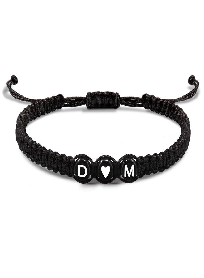 Btysun Best Friend Bracelets Initial Gifts for Her Letter Bracelets for Teen Charm D&M Braided Bracelets for Couple Boyfriend Girlfriend Birthday Gift Christmas Jewelry - Image 1