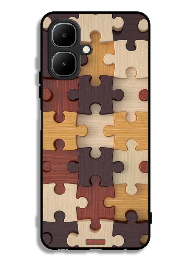 Tolwak Tecno Pop 10 Protective Case Cover Wooden Pattern