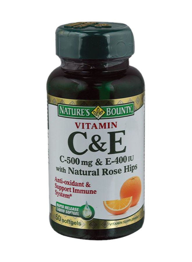 NATURE'S BOUNTY Vitamin C and E Softgel 50's  - Image 1