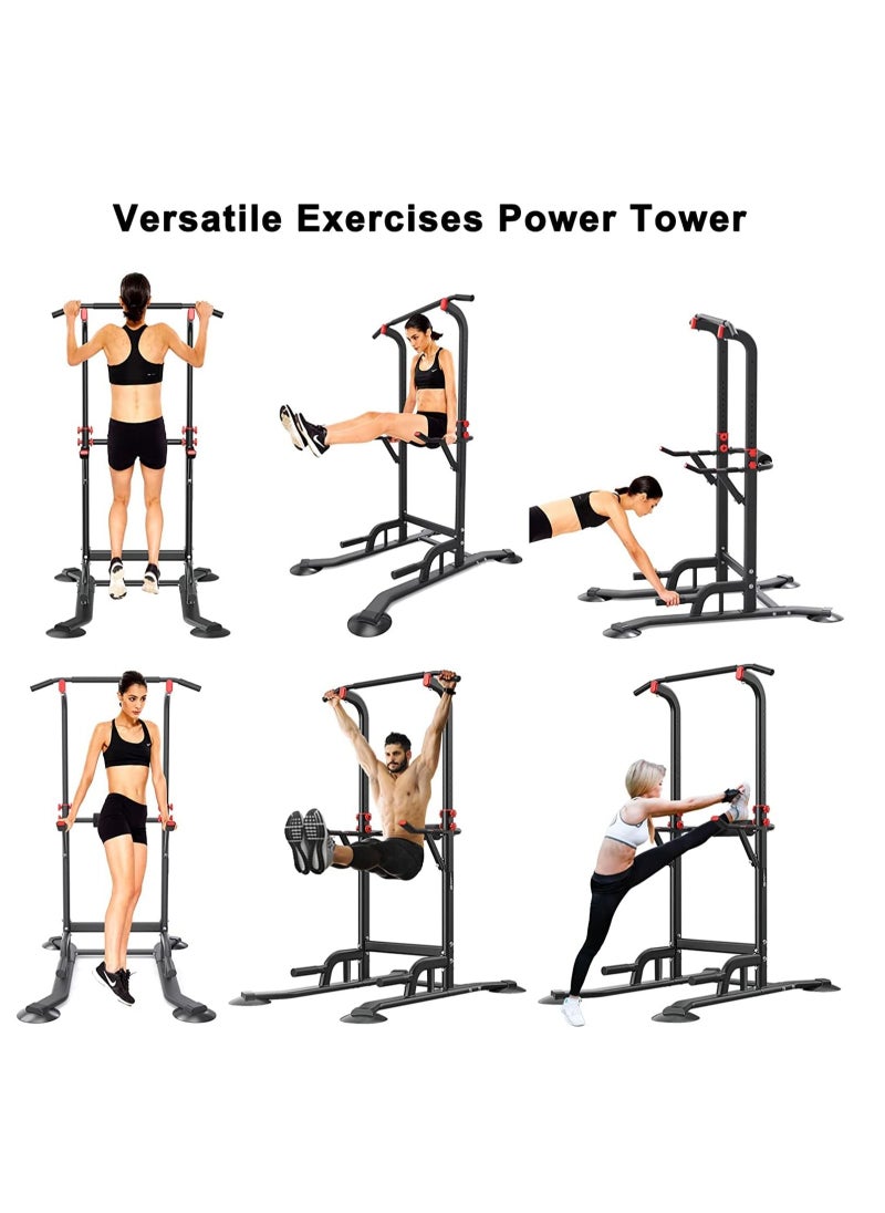 WEMART - Power Tower Dip Station Adjustable, Multi Function Pull up Station for Strength Training - Dip Stand Workout Fitness Bar - Push up Equipment of Home Gym Exercise - Image 1