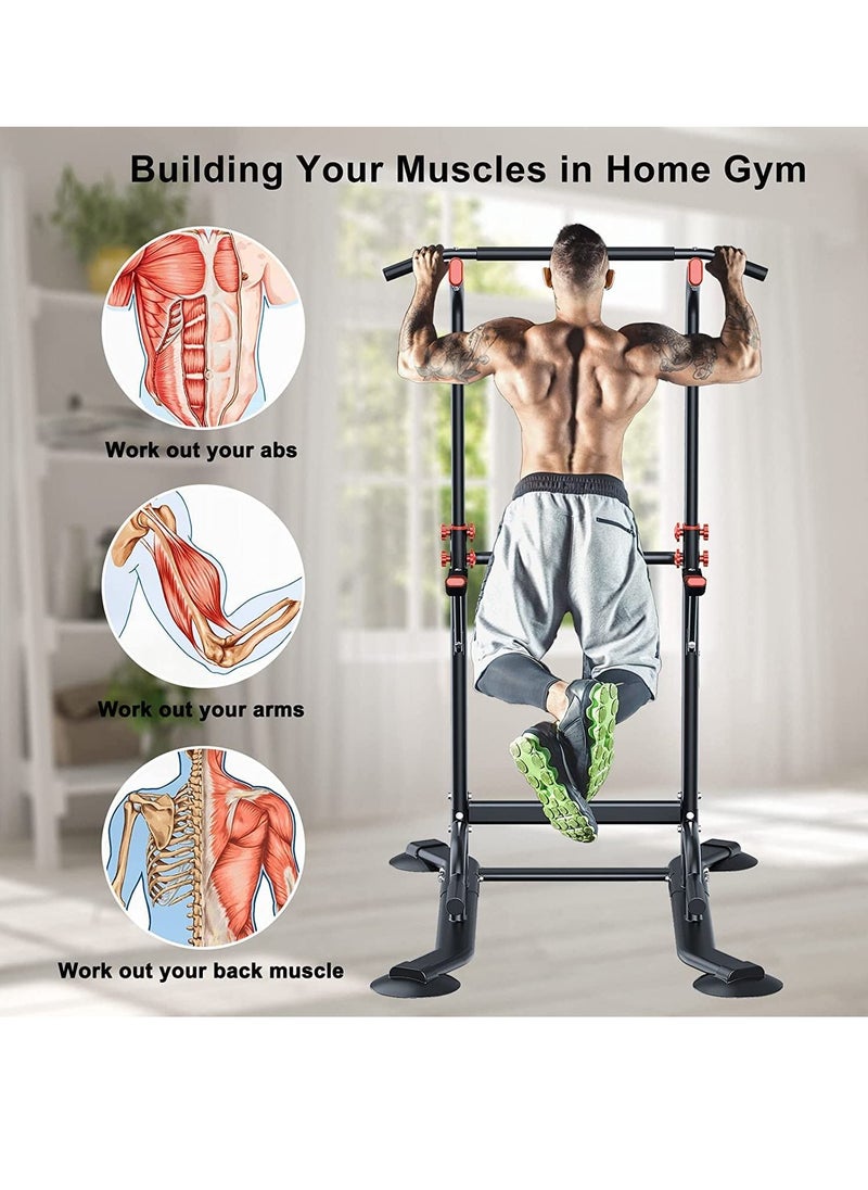 WEMART - Power Tower Dip Station Adjustable, Multi Function Pull up Station for Strength Training - Dip Stand Workout Fitness Bar - Push up Equipment of Home Gym Exercise - Image 1