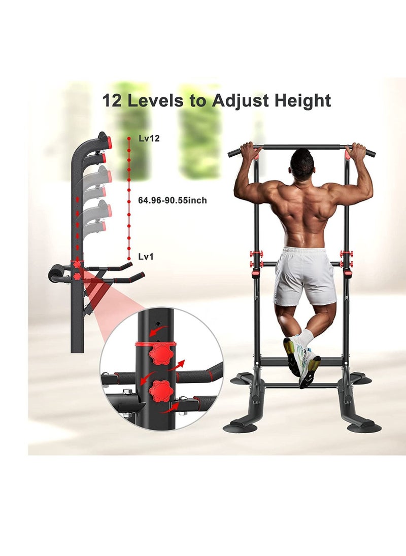WEMART - Power Tower Dip Station Adjustable, Multi Function Pull up Station for Strength Training - Dip Stand Workout Fitness Bar - Push up Equipment of Home Gym Exercise - Image 1
