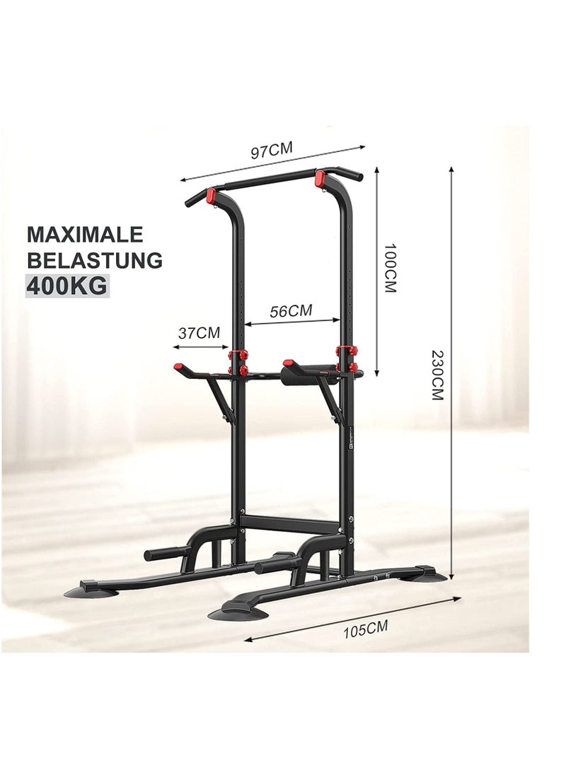 WEMART - Power Tower Dip Station Adjustable, Multi Function Pull up Station for Strength Training - Dip Stand Workout Fitness Bar - Push up Equipment of Home Gym Exercise - Image 1