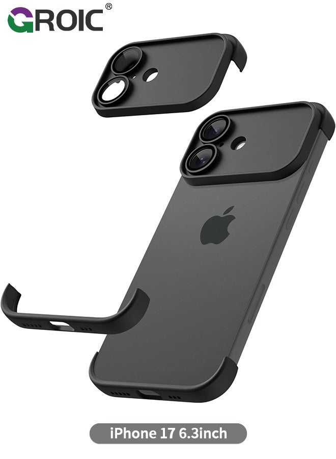 GROIC iPhone 17 Case Borderless Design Camera Lens Protection iPhone 17 Phone Shell,TPU Four Corner Fall Protection Shockproof iPhone 17 Case, Shockproof Bumper Cover for iPhone 17 6.3 inch - Image 1