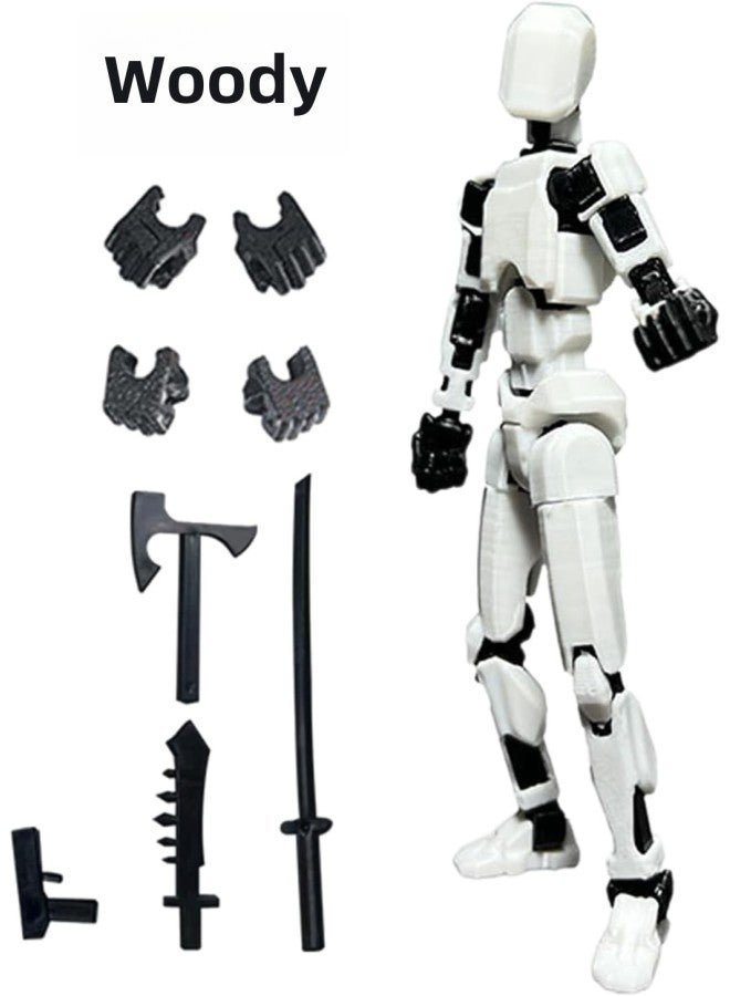 Multi-joint Movable Figure Hand Board Lucky 13 Doll Full Body Activity Robot Decompression To Play Artifact-Color:Three Generations Of White Bags 58g  - Image 1