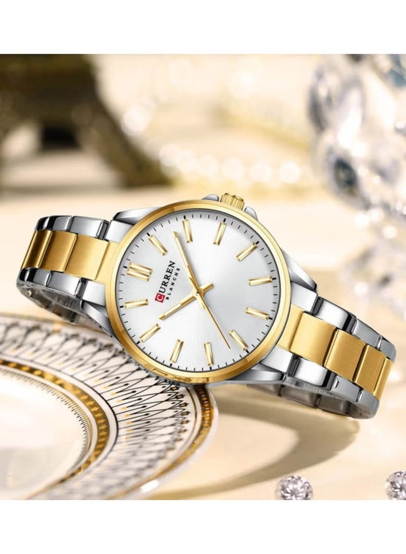 كارين ساعة كوارتز أنيقة من الفولاذ المقاوم للصدأ للرجال والنساء 9090 - Image 3