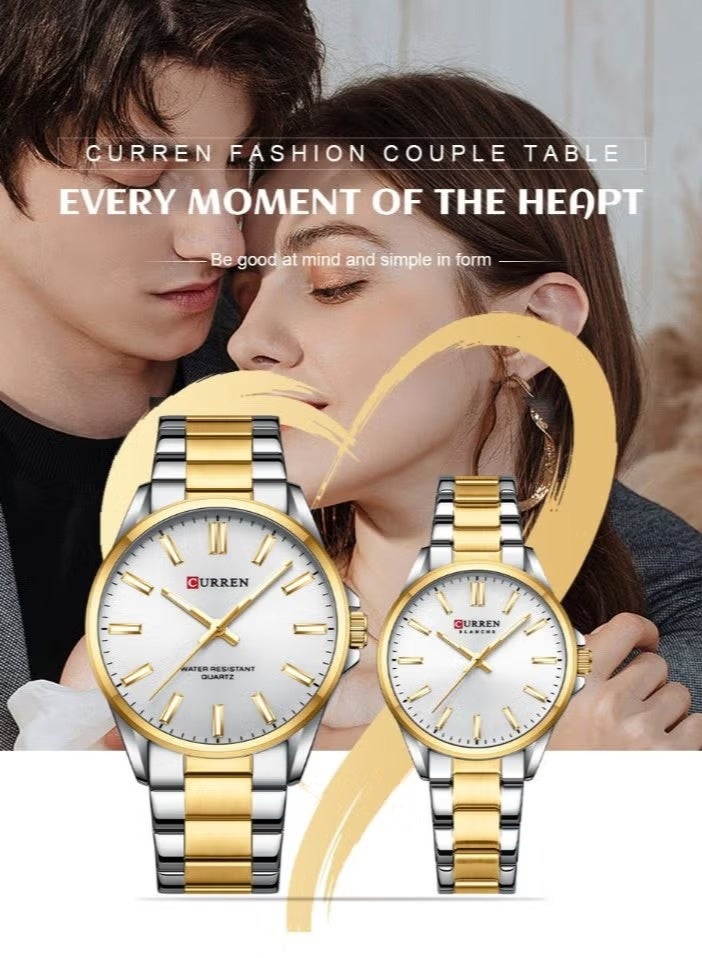 كارين ساعة كوارتز أنيقة من الفولاذ المقاوم للصدأ للرجال والنساء 9090 - Image 2