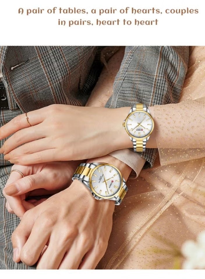 كارين ساعة كوارتز أنيقة من الفولاذ المقاوم للصدأ للرجال والنساء 9090 - Image 4